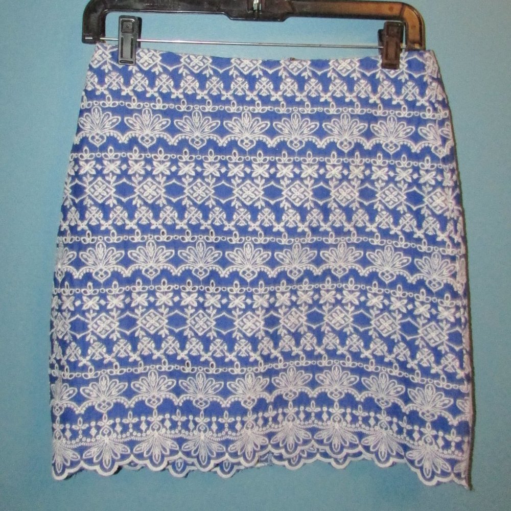 Ann Taylor Embroidered A-line short skirt